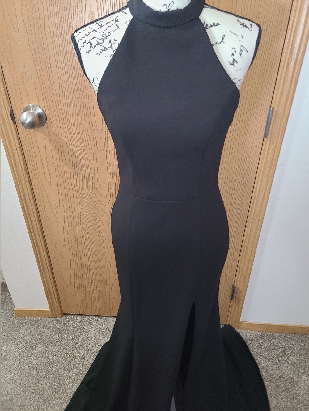 Bhldn High Neck Halter Slit Formal Wedding Guest Cocktail Bridesmaid Maxi Dress - Picture 3 of 7